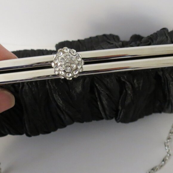 Neiman Marcus ruched black evening handbag - Picture 16 of 16